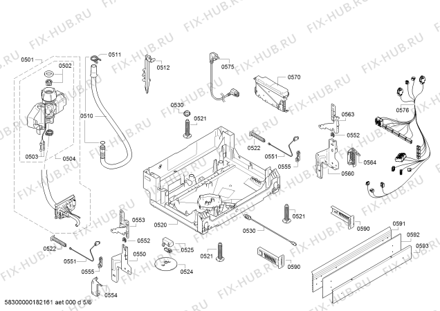 Взрыв-схема посудомоечной машины Bosch SMU58L75EU SuperSilence - Схема узла 05