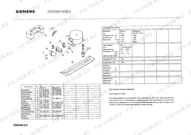 Взрыв-схема холодильника Siemens KS2790 - Схема узла 02