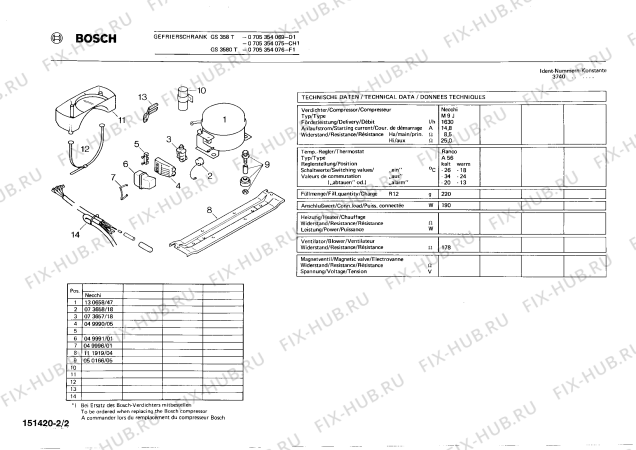 Взрыв-схема холодильника Bosch 0705354075 GS358T - Схема узла 02