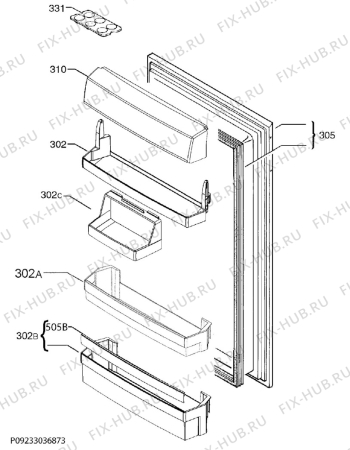 Взрыв-схема холодильника Aeg SKSE8840F1 - Схема узла Door 003