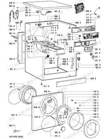Схема №1 AWM 6063 с изображением Обшивка для стиралки Whirlpool 481245319897