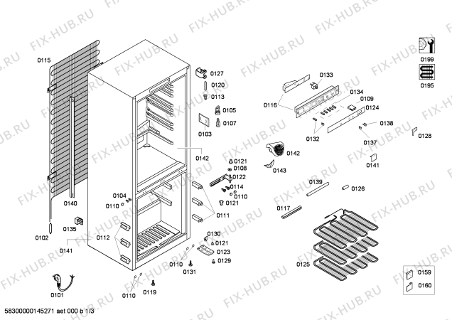 Схема №2 KGV39X28 с изображением Панель для холодильной камеры Bosch 00614373