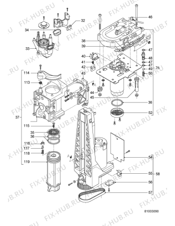 Схема №4 ACE 100 IX с изображением Корпусная деталь для электрокофемашины Whirlpool 482000001891