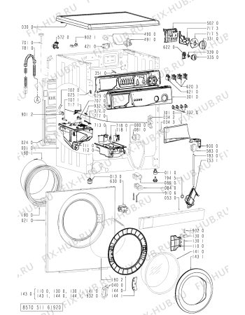 Схема №1 AWM 5110/4 с изображением Декоративная панель для стиральной машины Whirlpool 481245213644