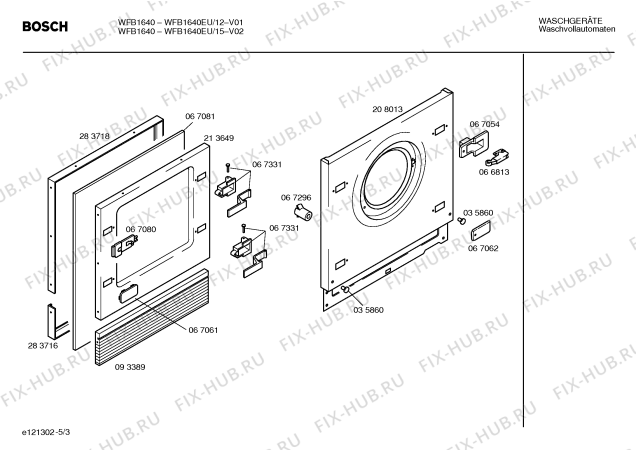 Схема №4 WFB1640EU BOSCH WFB 1640 с изображением Панель управления для стиралки Bosch 00299153