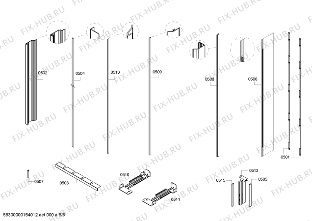 Схема №3 RC462700 с изображением Монтажный набор для холодильника Bosch 00703406