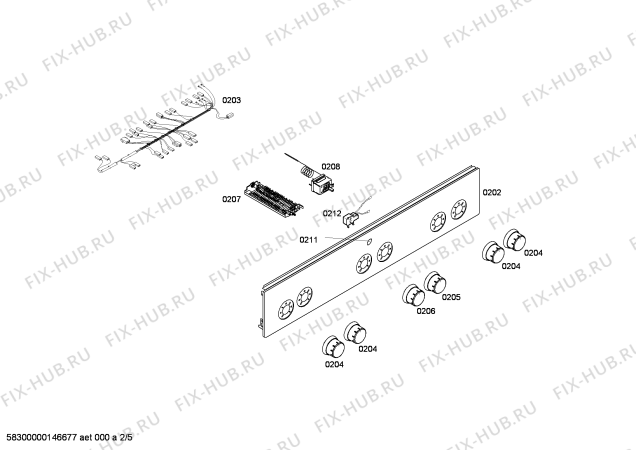 Взрыв-схема плиты (духовки) Bosch HGV62W120T - Схема узла 02