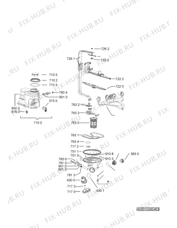 Взрыв-схема посудомоечной машины Whirlpool ADG 9300 - Схема узла