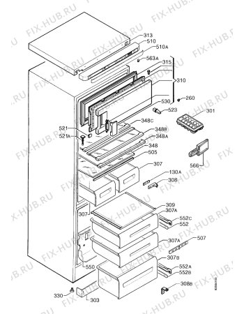 Взрыв-схема холодильника Electrolux ER7330D - Схема узла Housing 001