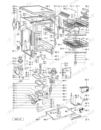 Схема №1 ADP 962/3 GRM с изображением Обшивка для электропосудомоечной машины Whirlpool 481245370347