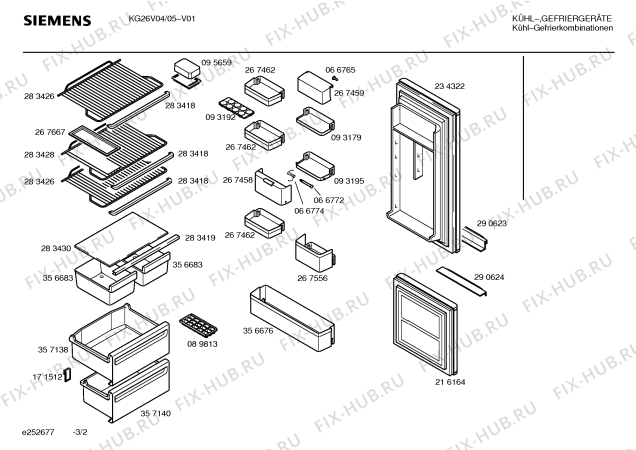 Схема №1 KG26V04 с изображением Дверь морозильной камеры для холодильника Siemens 00216164