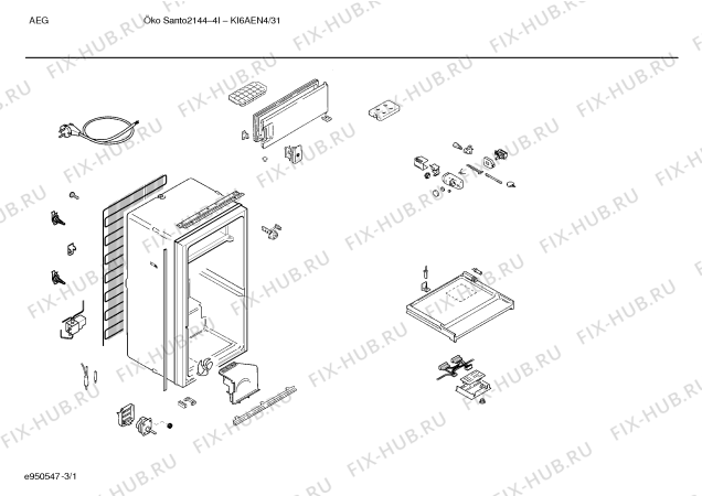 Схема №3 KI6AEN4 2144-4I с изображением Плата для холодильной камеры Bosch 00351141