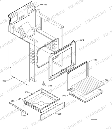 Взрыв-схема плиты (духовки) Zanussi ZCC6601W - Схема узла Housing 001