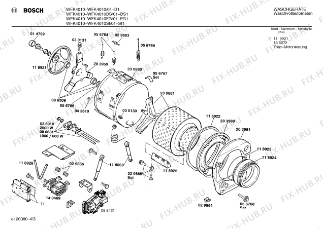 Взрыв-схема стиральной машины Bosch WFK4010FG WFK4010 - Схема узла 03