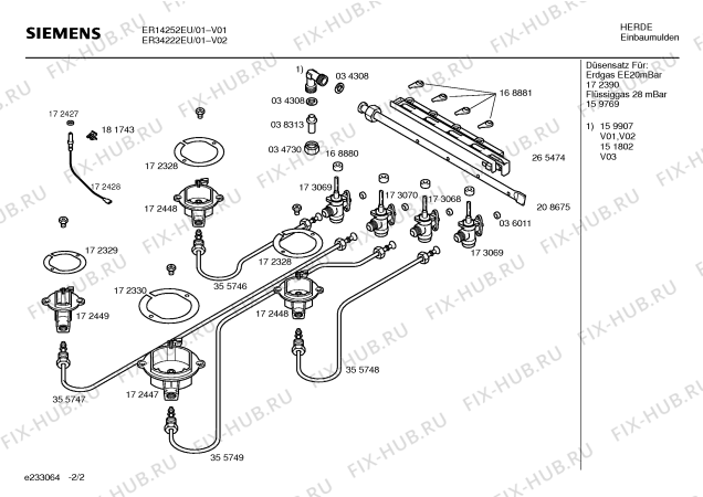 Взрыв-схема плиты (духовки) Siemens ER34222EU - Схема узла 02