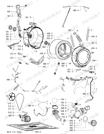 Схема №1 WFW9470WR00 с изображением Всякое для стиралки Whirlpool 480111102816