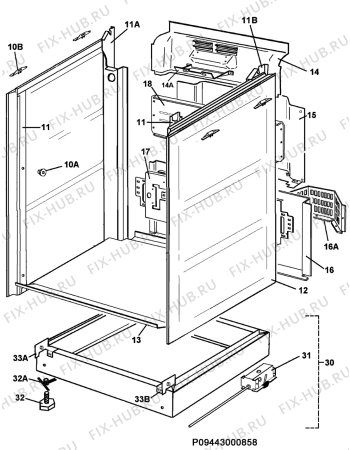 Взрыв-схема плиты (духовки) Electrolux EKC60465W - Схема узла Housing 001