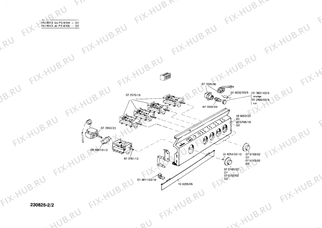 Взрыв-схема плиты (духовки) Siemens HU5013 - Схема узла 02