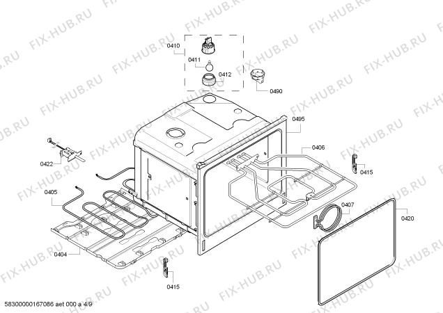 Схема №5 HBM56B551B с изображением Кольцо для плиты (духовки) Bosch 00627191