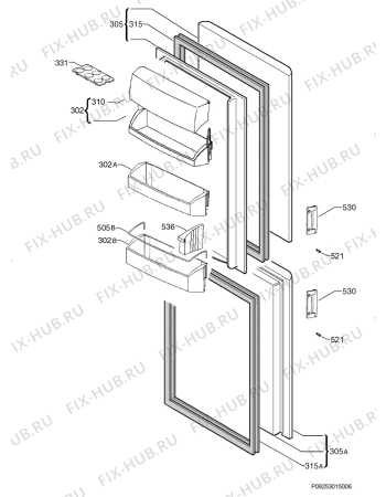 Взрыв-схема холодильника Aeg Electrolux S60320KG - Схема узла Door 003