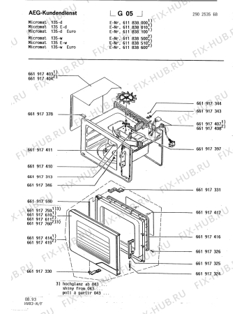 Схема №2 MC135-D с изображением Уплотнитель для свч печи Aeg 8996619174163