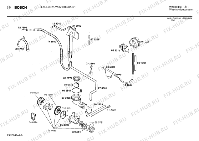 Схема №3 WOV9900 EXCLUSIV с изображением Инструкция по эксплуатации для стиралки Bosch 00516745