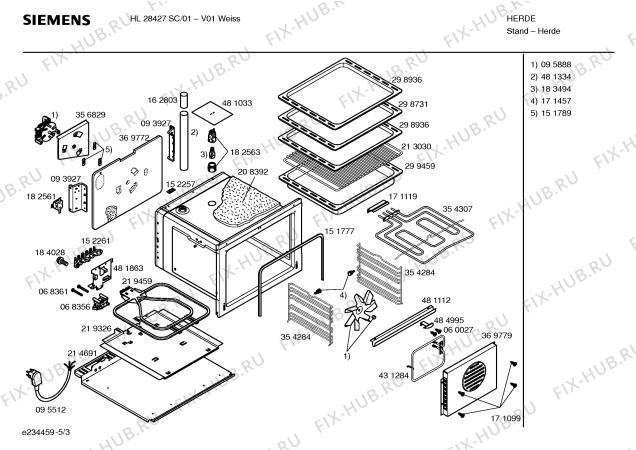 Схема №2 HL28427SC с изображением Ручка конфорки для электропечи Siemens 00417872