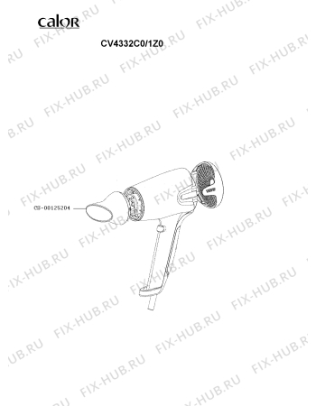 Схема №1 CV4332C0/1Z0 с изображением Насадка для электрофена Rowenta CS-00125204