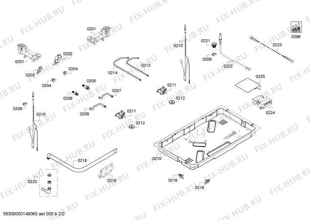 Взрыв-схема плиты (духовки) Bosch PMD966MX - Схема узла 02