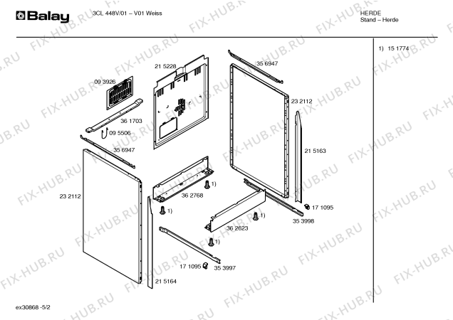 Схема №3 3CL448V с изображением Инструкция по эксплуатации для духового шкафа Bosch 00528986