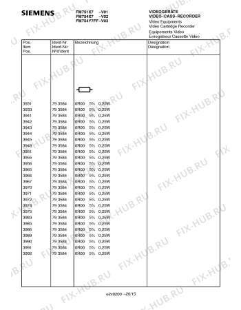 Схема №12 FM751X7 с изображением Инструкция по эксплуатации для телевизора Siemens 00531178