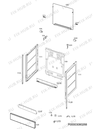 Взрыв-схема плиты (духовки) Zanussi ZCG951021X - Схема узла Housing 001