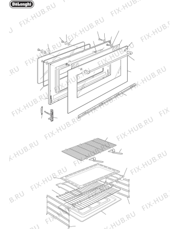 Схема №5 DEF905E с изображением Винт для плиты (духовки) DELONGHI 001327