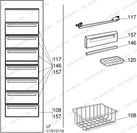 Взрыв-схема холодильника Upo UPP626R - Схема узла C10 Interior