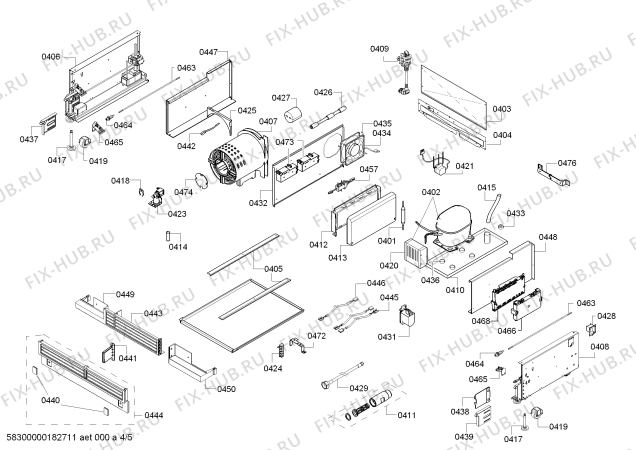 Схема №5 RF471301 с изображением Силовой модуль для холодильника Bosch 00791268