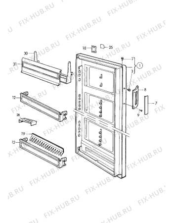 Взрыв-схема холодильника Electrolux ER2606C - Схема узла Door 003