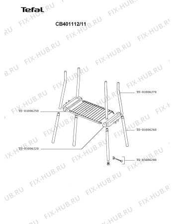 Взрыв-схема гриля Tefal CB401112/11 - Схема узла CP000926.4P2