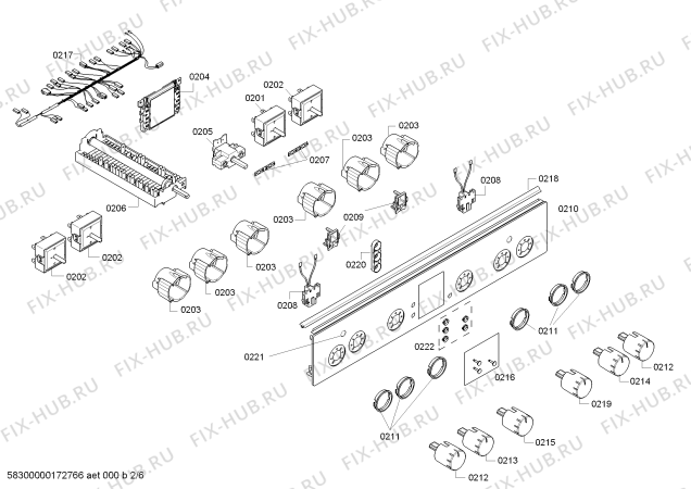Взрыв-схема плиты (духовки) Bosch HCE744263R - Схема узла 02