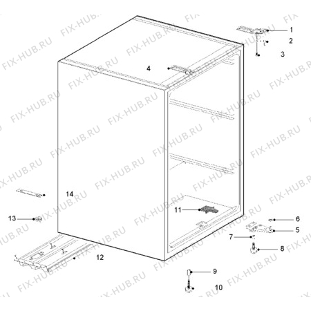 Взрыв-схема холодильника Zanussi ZVF40R - Схема узла Cabinet + armatures