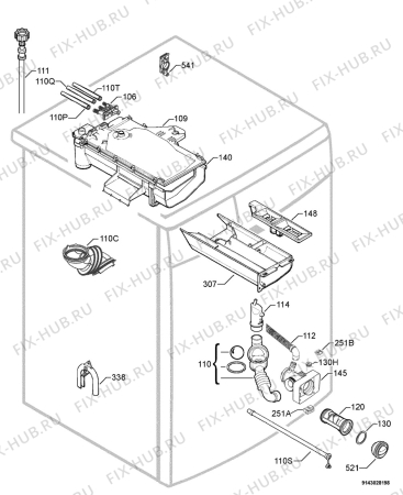 Взрыв-схема стиральной машины Zanussi ZWH5105A - Схема узла Hydraulic System 272