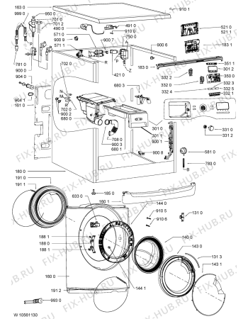 Схема №1 AWOE 9140 с изображением Обшивка для стиралки Whirlpool 481010435134