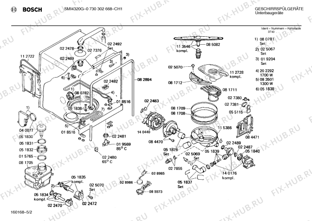 Схема №3 0730302637 SMI431045 с изображением Переключатель для электропосудомоечной машины Bosch 00053954