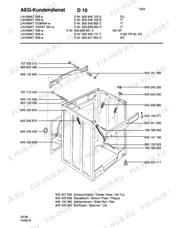 Взрыв-схема стиральной машины Aeg LAV508 - Схема узла Housing 001
