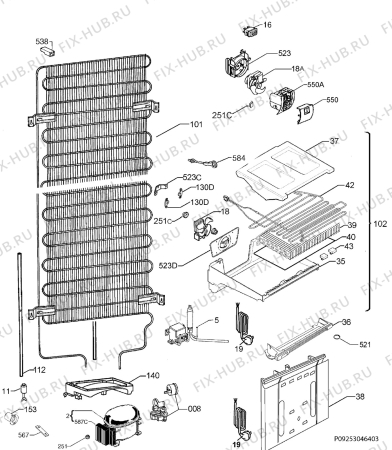 Взрыв-схема холодильника Aeg S83400CTM0 - Схема узла Cooling system 017