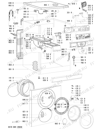 Схема №2 AWM 8123 с изображением Обшивка для стиралки Whirlpool 481245214841