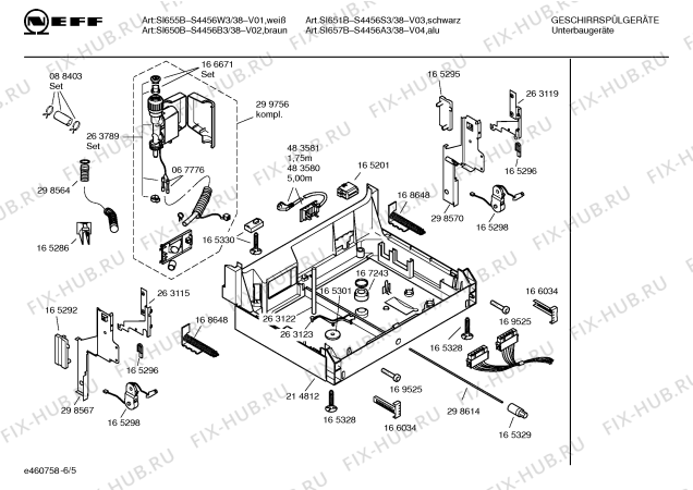 Схема №4 S4456A2 с изображением Вкладыш в панель для посудомойки Bosch 00362357