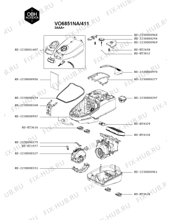 Схема №3 VO6851NA/411 с изображением Индуктор для пылесоса Rowenta RS-2230000968