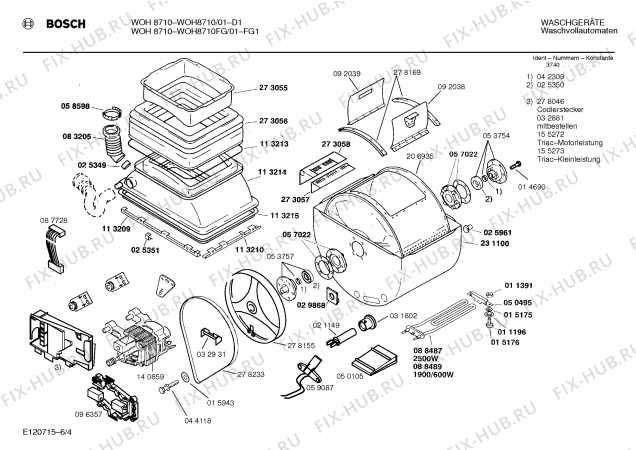 Схема №2 WOH8710FG WOH8710 с изображением Панель для стиралки Bosch 00278441