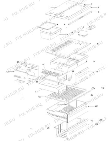 Взрыв-схема холодильника Zanussi ZFC56/38FF - Схема узла Furniture