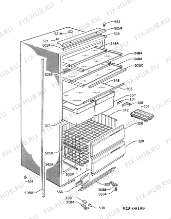 Взрыв-схема холодильника Electrolux ER2531I - Схема узла Housing 001